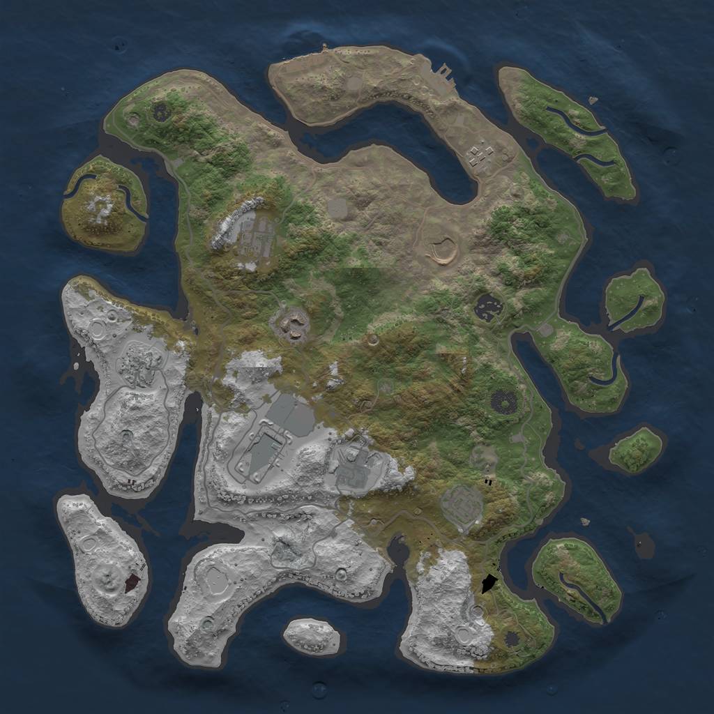 Rust Map: Procedural Map, Size: 4000, Seed: 954901, 17 Monuments