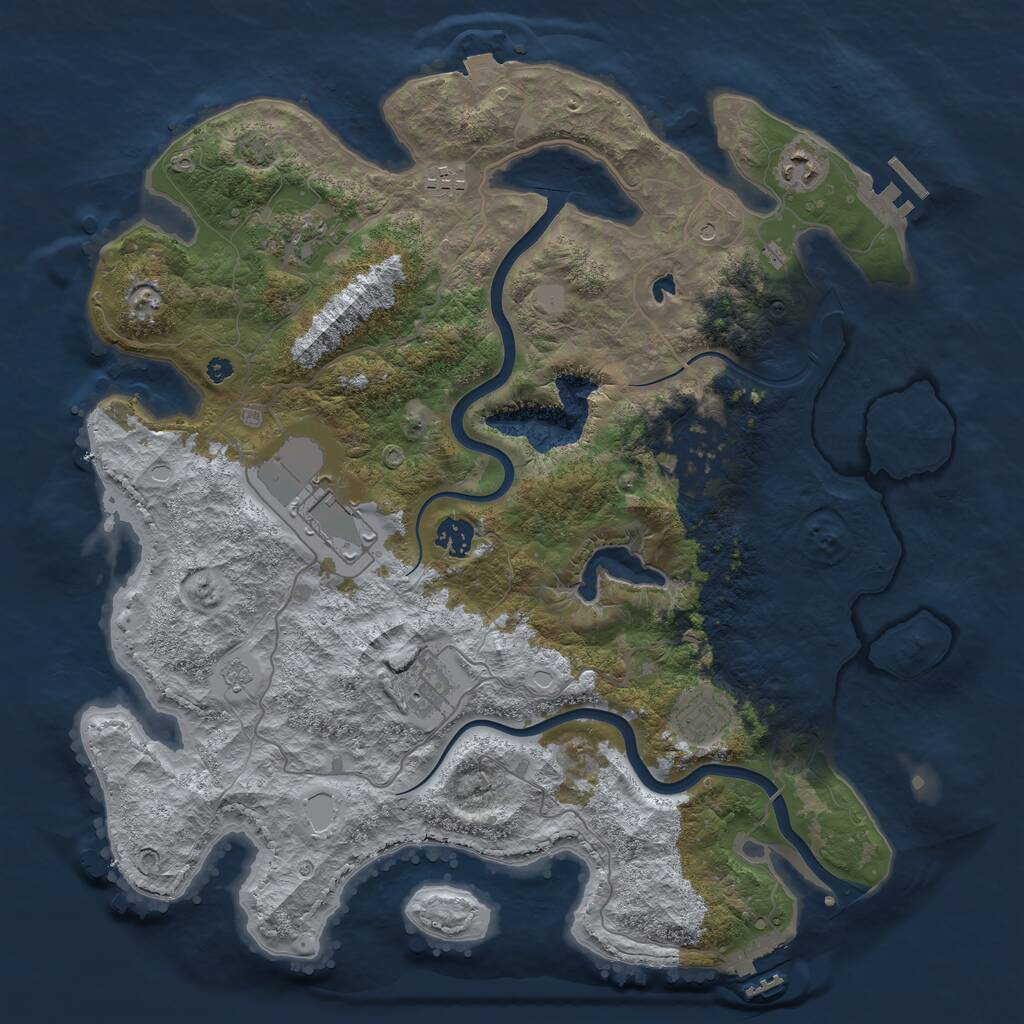 Rust Map: Procedural Map, Size: 4000, Seed: 954901, 14 Monuments