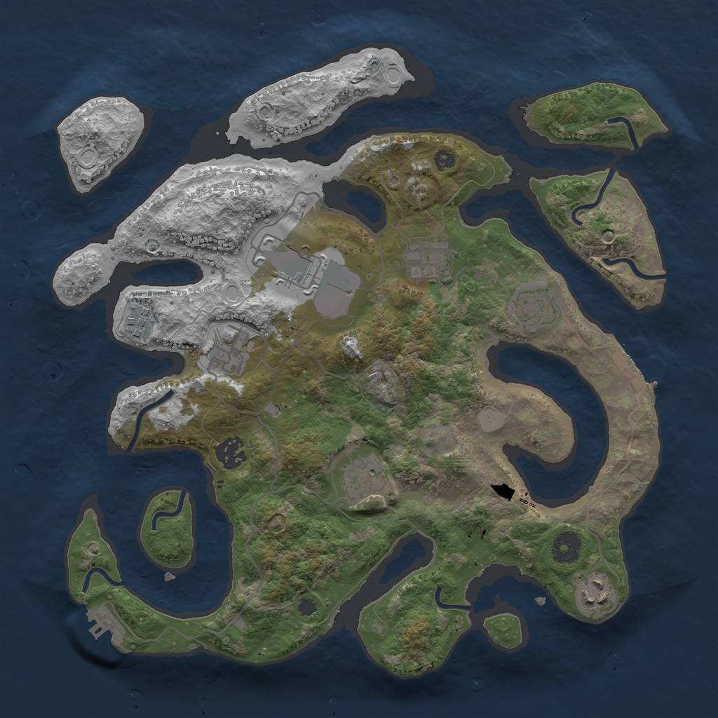 Rust Map: Procedural Map, Size: 3500, Seed: 472769166, 15 Monuments