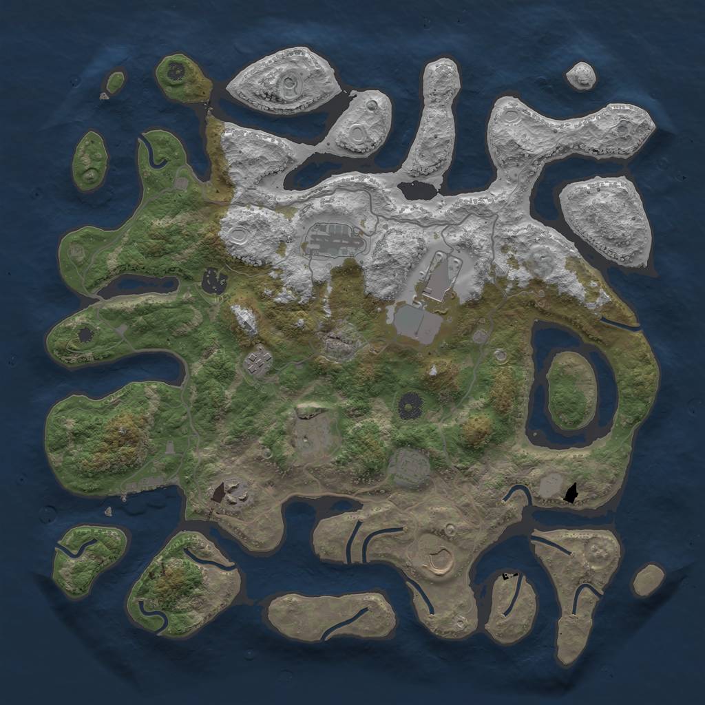 Rust Map: Procedural Map, Size: 4000, Seed: 620259, 15 Monuments