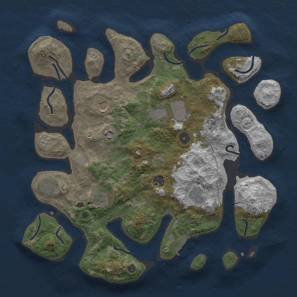 Rust Map: Procedural Map, Size: 4000, Seed: 511341, 15 Monuments
