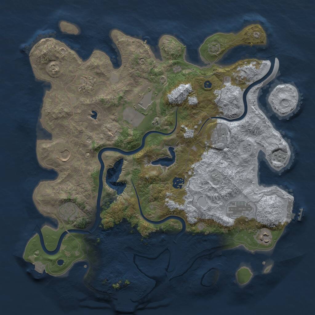 Rust Map: Procedural Map, Size: 4000, Seed: 511341, 15 Monuments