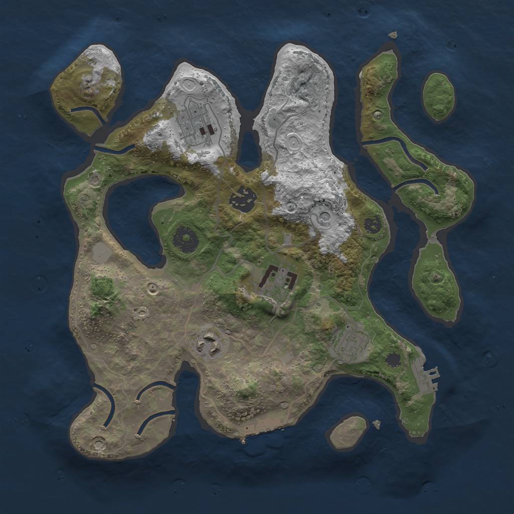 Rust Map: Procedural Map, Size: 3000, Seed: 62638252, 13 Monuments