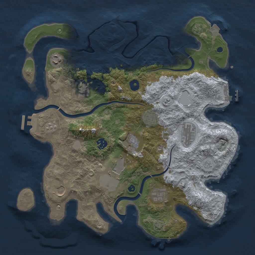 Rust Map: Procedural Map, Size: 3600, Seed: 253656675, 16 Monuments