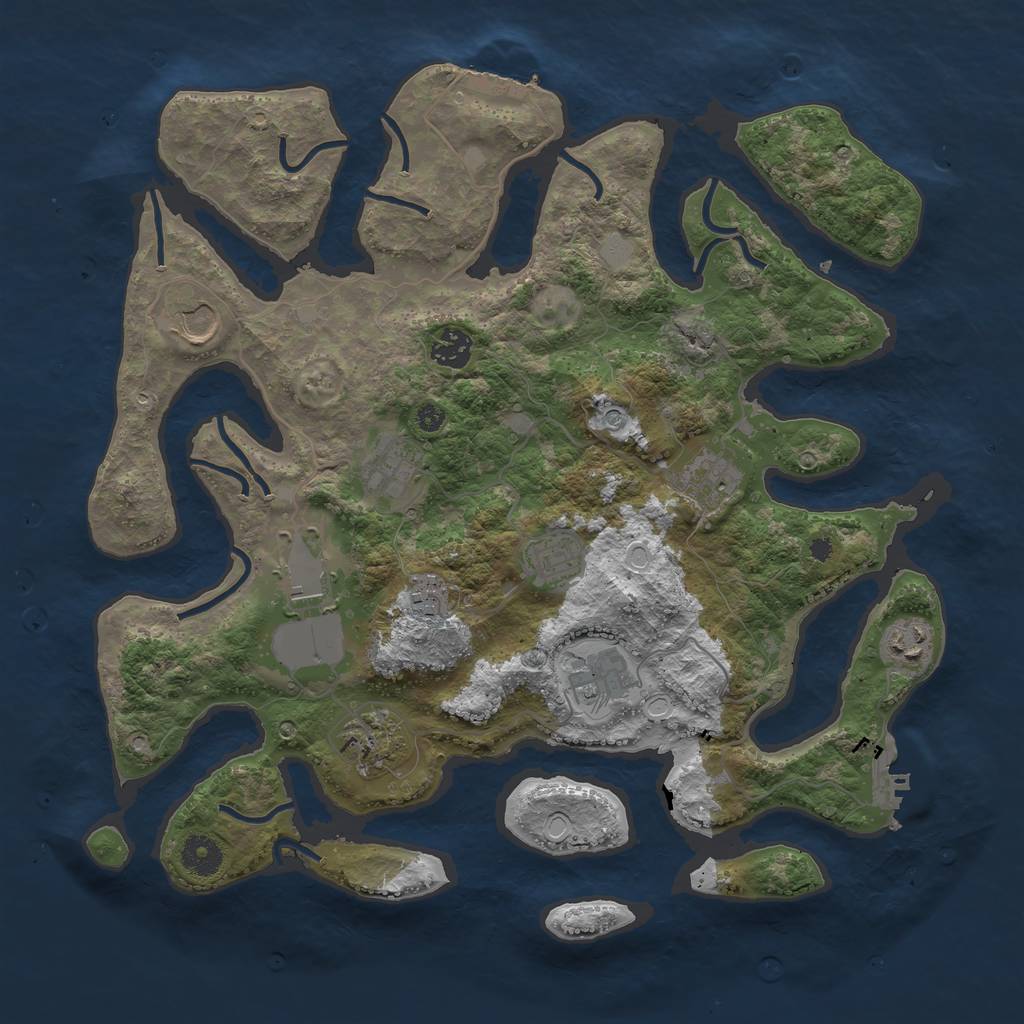 Rust Map: Procedural Map, Size: 3800, Seed: 2019620408, 18 Monuments