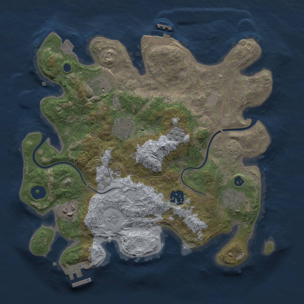Rust Map: Procedural Map, Size: 3150, Seed: 1579, 12 Monuments