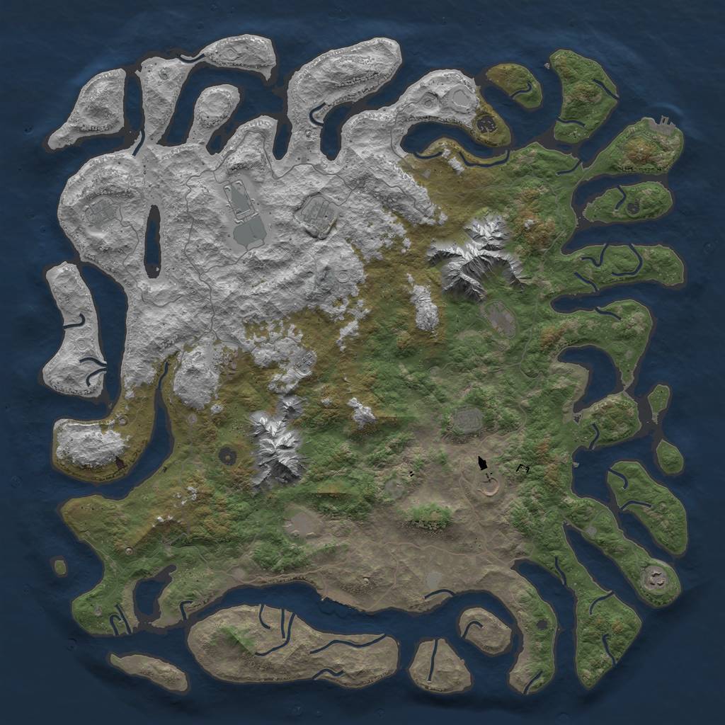 Rust Map: Procedural Map, Size: 6000, Seed: 1967117563, 19 Monuments