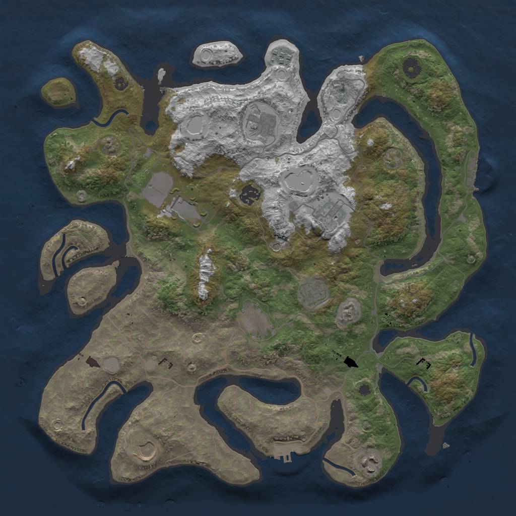 Rust Map: Procedural Map, Size: 4000, Seed: 140917, 17 Monuments