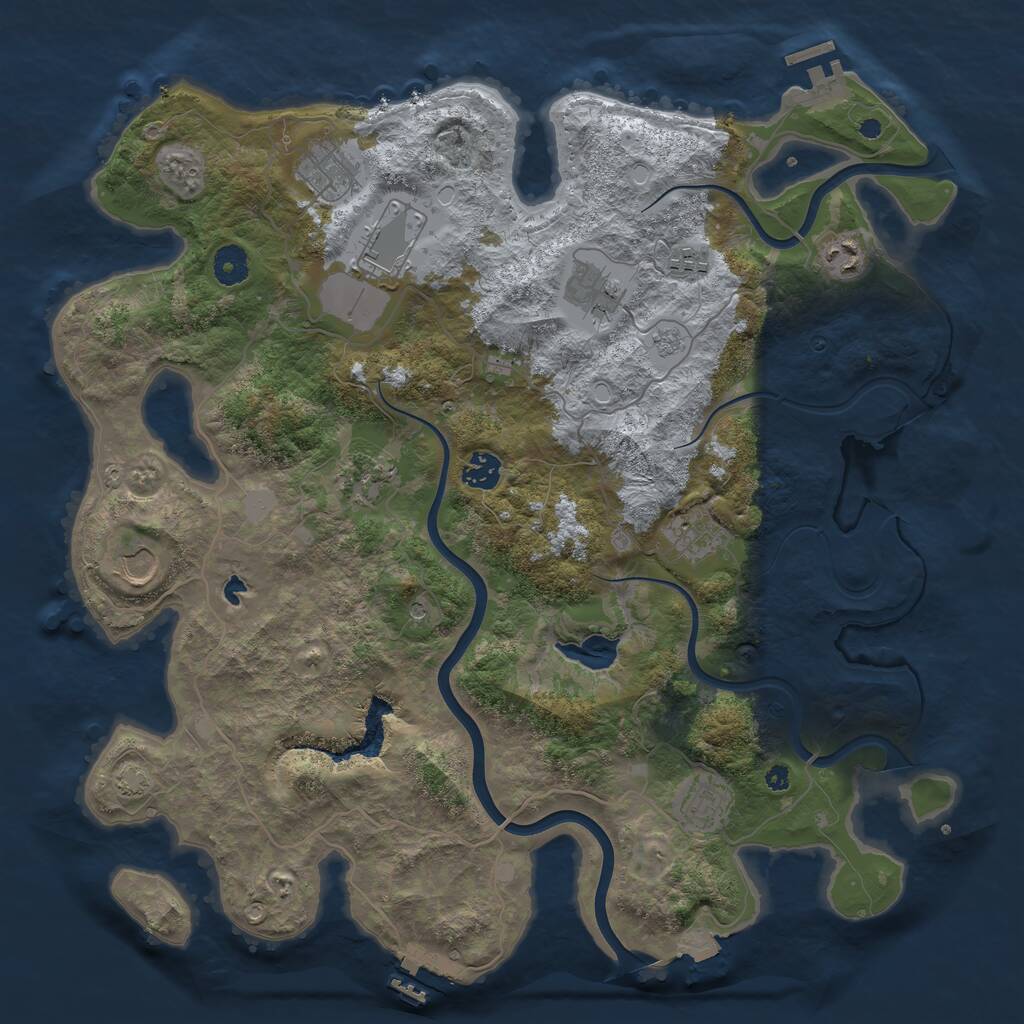 Rust Map: Procedural Map, Size: 4050, Seed: 1126920565, 16 Monuments