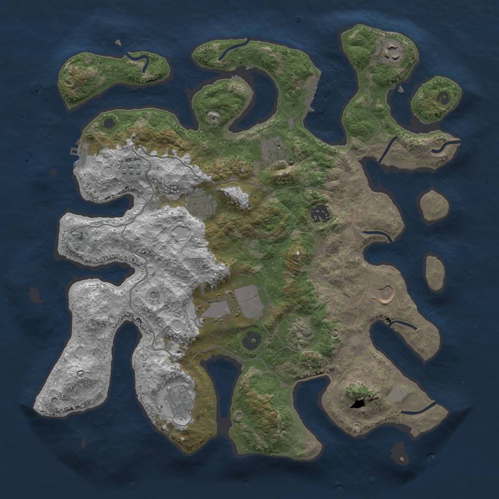 Rust Map: Procedural Map, Size: 4000, Seed: 422390, 17 Monuments