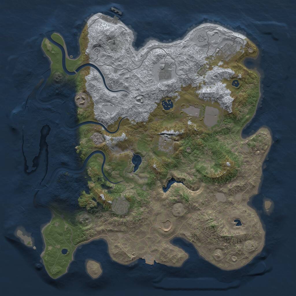 Rust Map: Procedural Map, Size: 4000, Seed: 1083592113, 15 Monuments