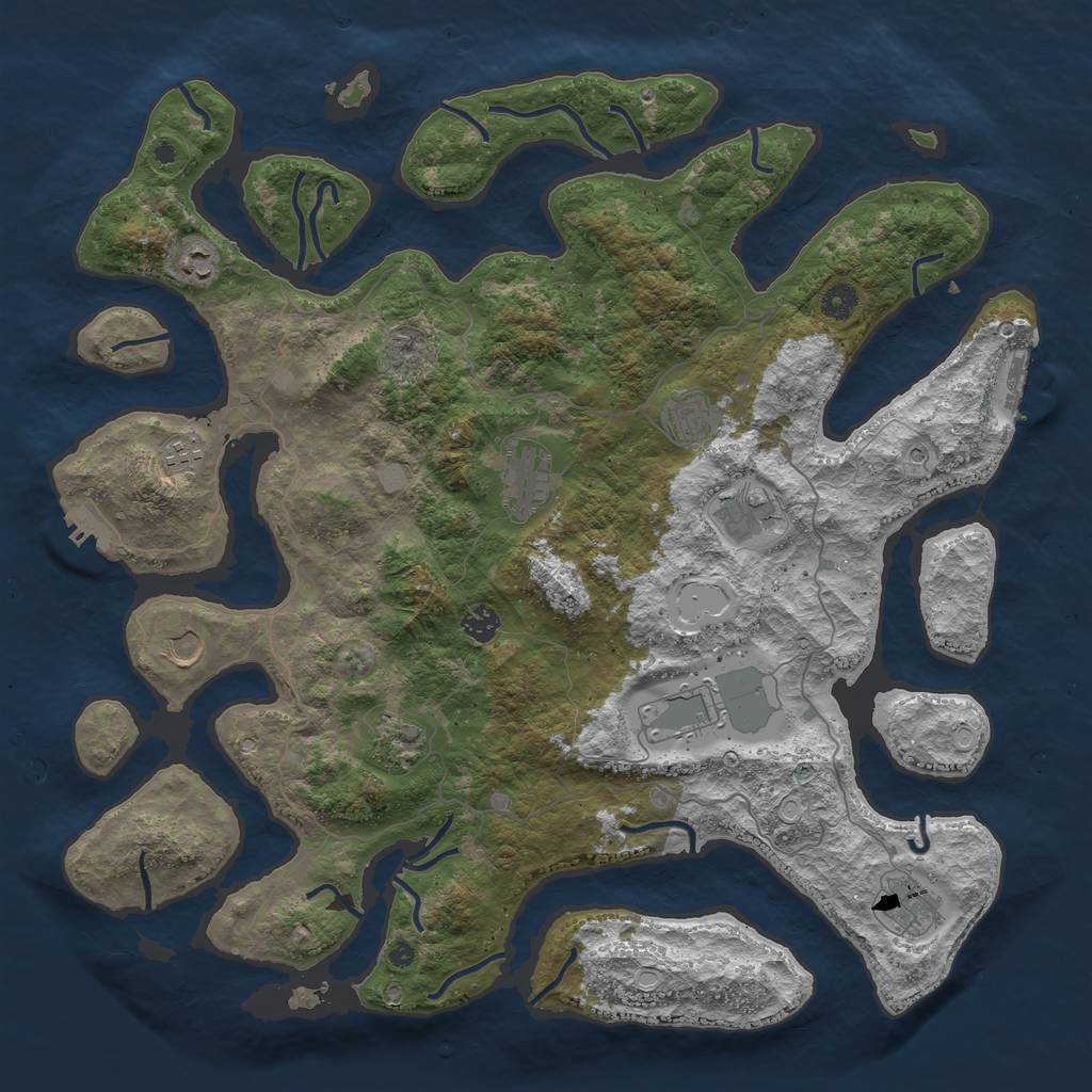 Rust Map: Procedural Map, Size: 4500, Seed: 5328957, 18 Monuments