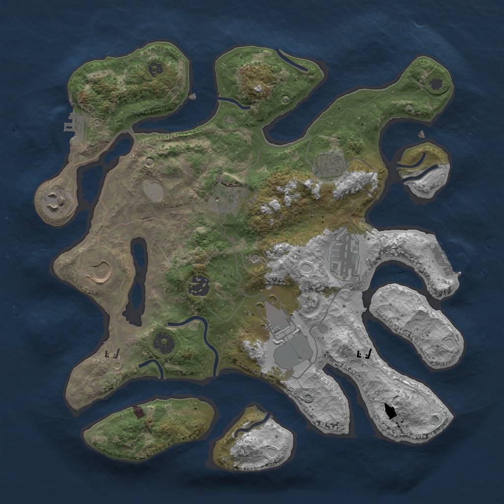 Rust Map: Procedural Map, Size: 3500, Seed: 78, 15 Monuments