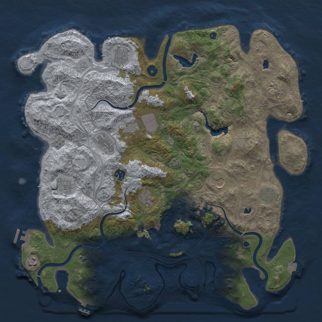 Rust Map: Procedural Map, Size: 4500, Seed: 156895926, 17 Monuments