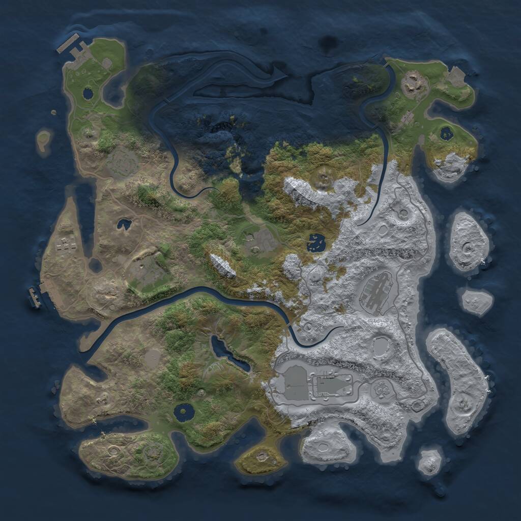 Rust Map: Procedural Map, Size: 4000, Seed: 31258133, 14 Monuments