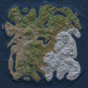 Thumbnail Rust Map: Procedural Map, Size: 4000, Seed: 1913, 13 Monuments