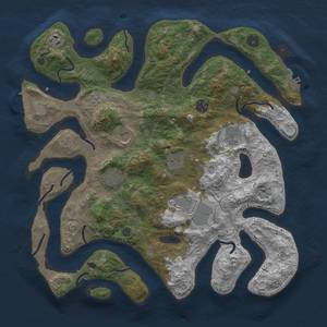 Thumbnail Rust Map: Procedural Map, Size: 4000, Seed: 1913, 16 Monuments