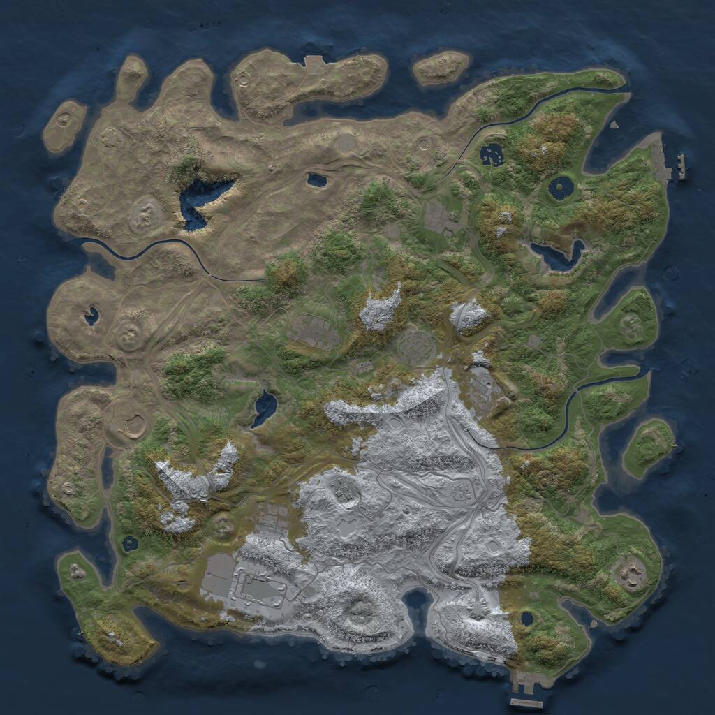 Rust Map: Procedural Map, Size: 4500, Seed: 23423425, 16 Monuments