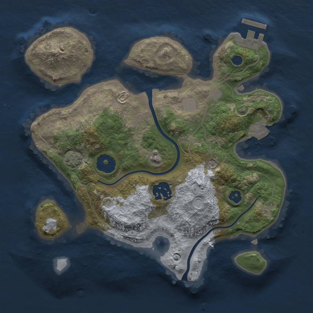 Rust Map: Procedural Map, Size: 2500, Seed: 23636062, 5 Monuments