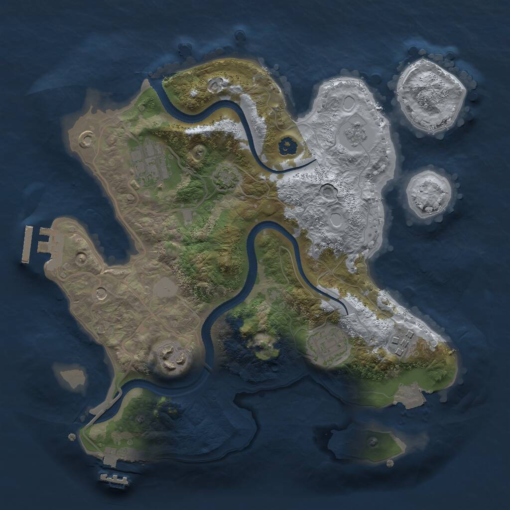 Rust Map: Procedural Map, Size: 2750, Seed: 15432, 10 Monuments