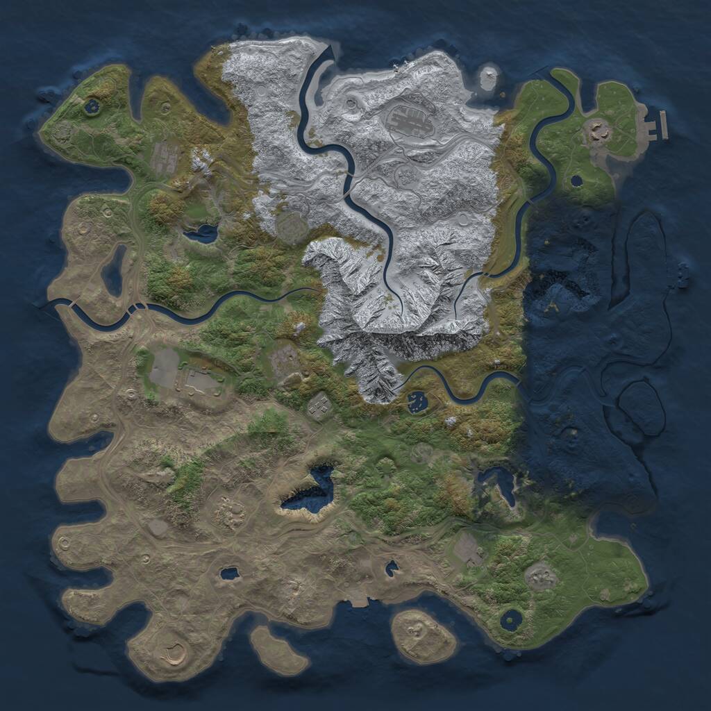 Rust Map: Procedural Map, Size: 5000, Seed: 2420, 17 Monuments