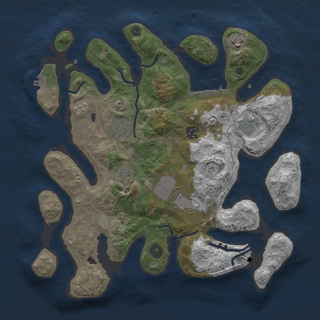 Rust Map: Procedural Map, Size: 3550, Seed: 314116, 15 Monuments