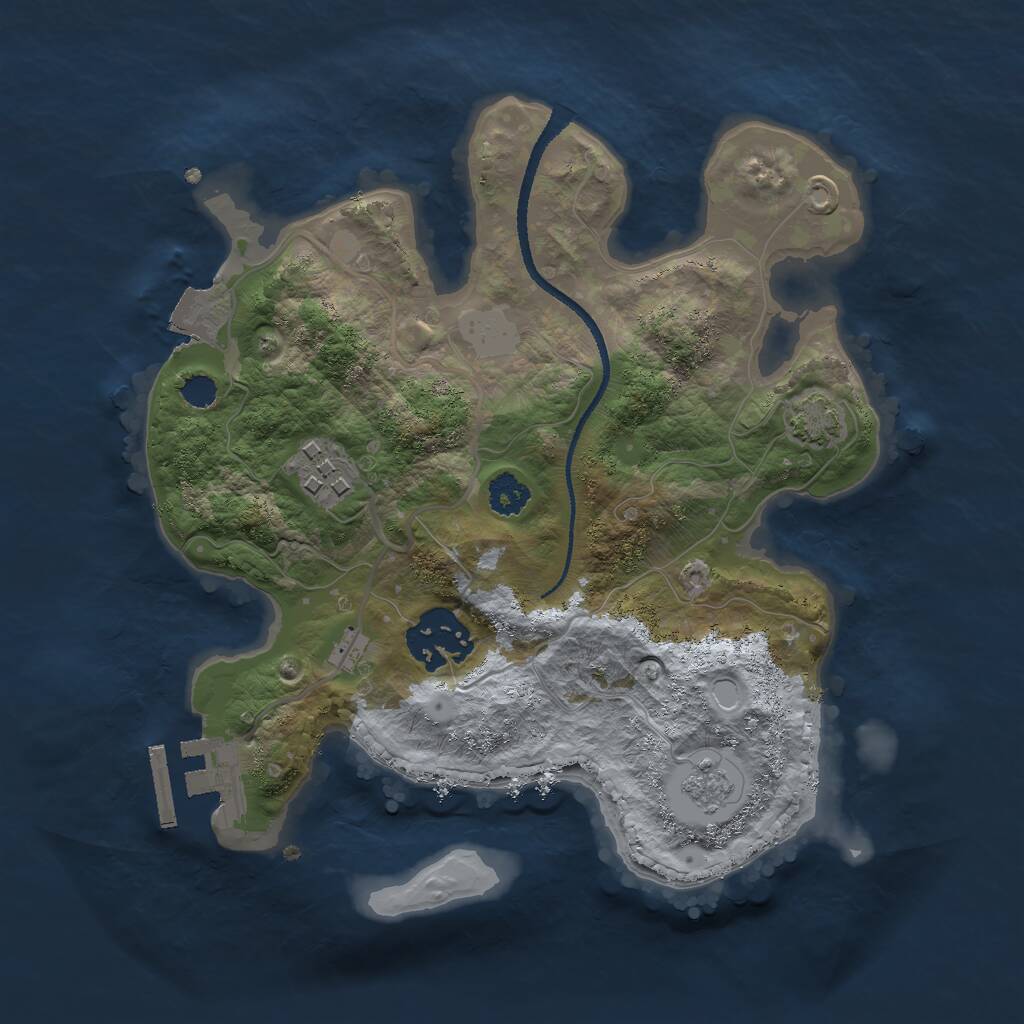 Rust Map: Procedural Map, Size: 2500, Seed: 1524959107, 6 Monuments