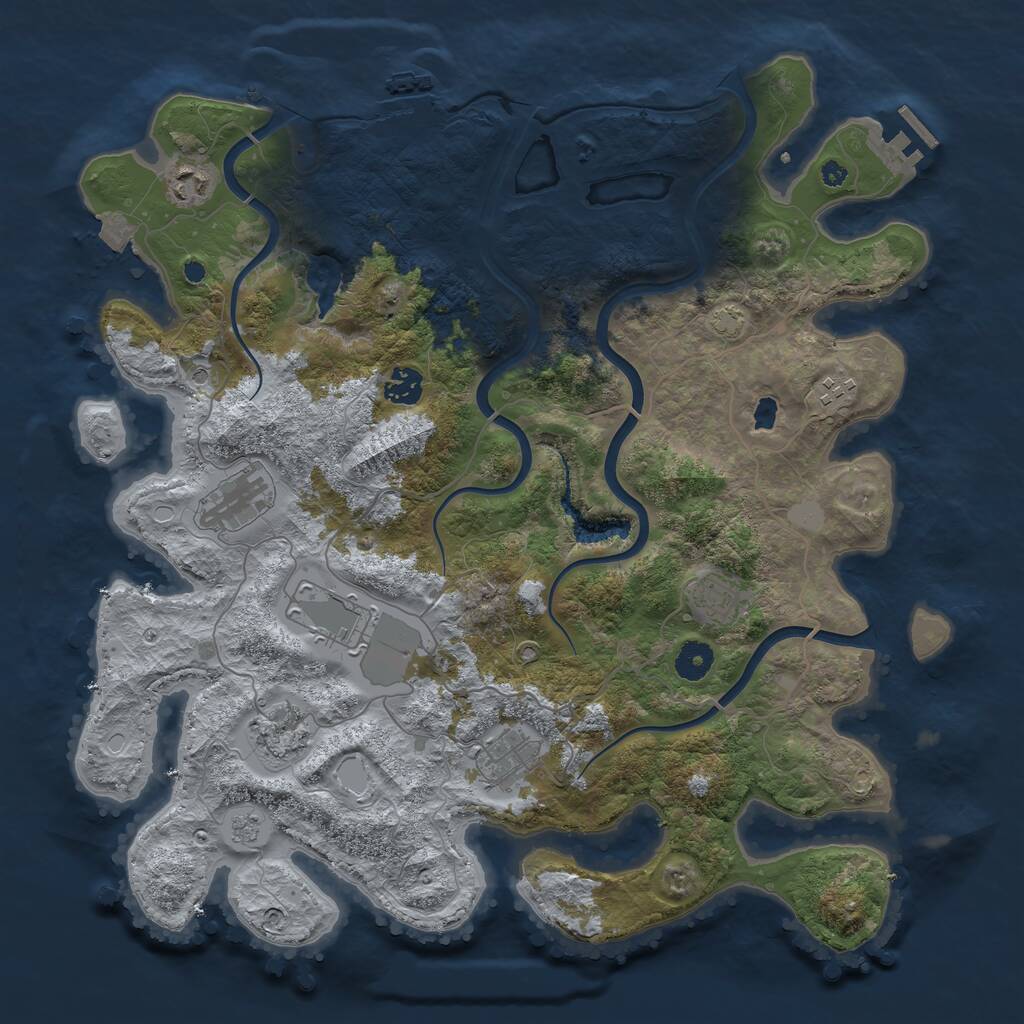 Rust Map: Procedural Map, Size: 4000, Seed: 412112885, 14 Monuments