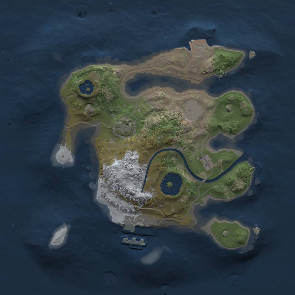 Rust Map: Procedural Map, Size: 2000, Seed: 425, 3 Monuments