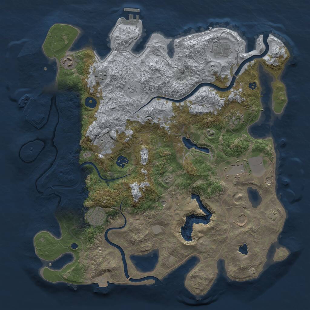 Rust Map: Procedural Map, Size: 4000, Seed: 115948259, 15 Monuments