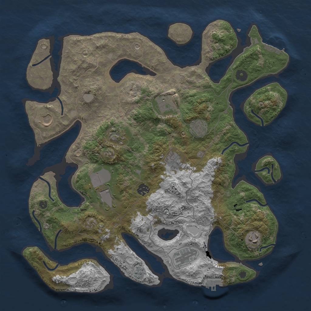 Rust Map: Procedural Map, Size: 4000, Seed: 29481, 18 Monuments