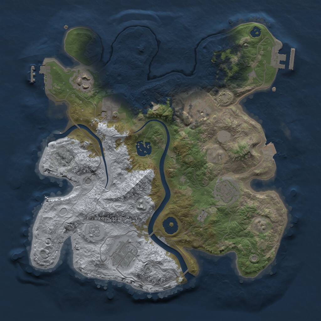 Rust Map: Procedural Map, Size: 3000, Seed: 194, 13 Monuments