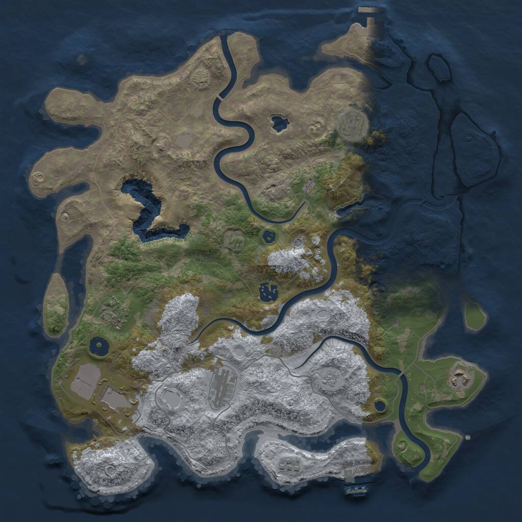 Rust Map: Procedural Map, Size: 4000, Seed: 987140, 13 Monuments