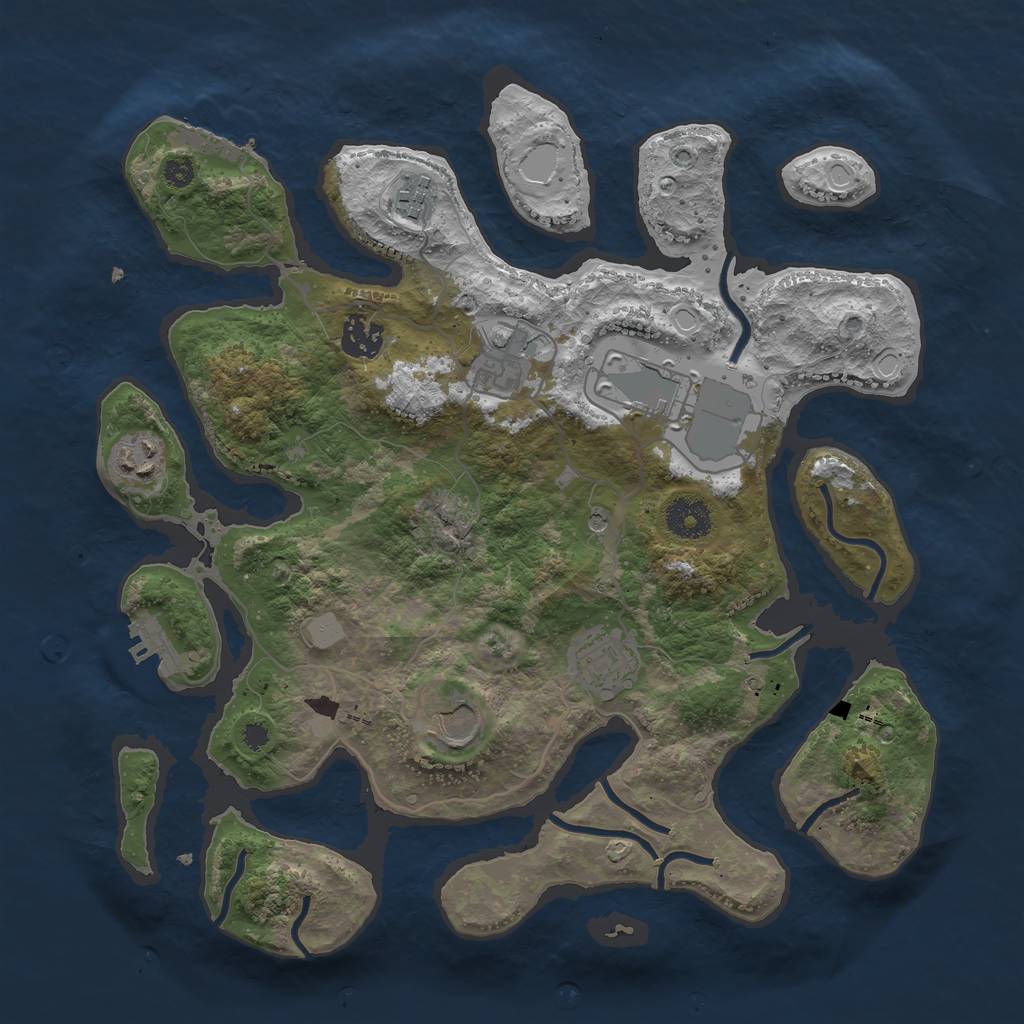 Rust Map: Procedural Map, Size: 3500, Seed: 56784, 15 Monuments