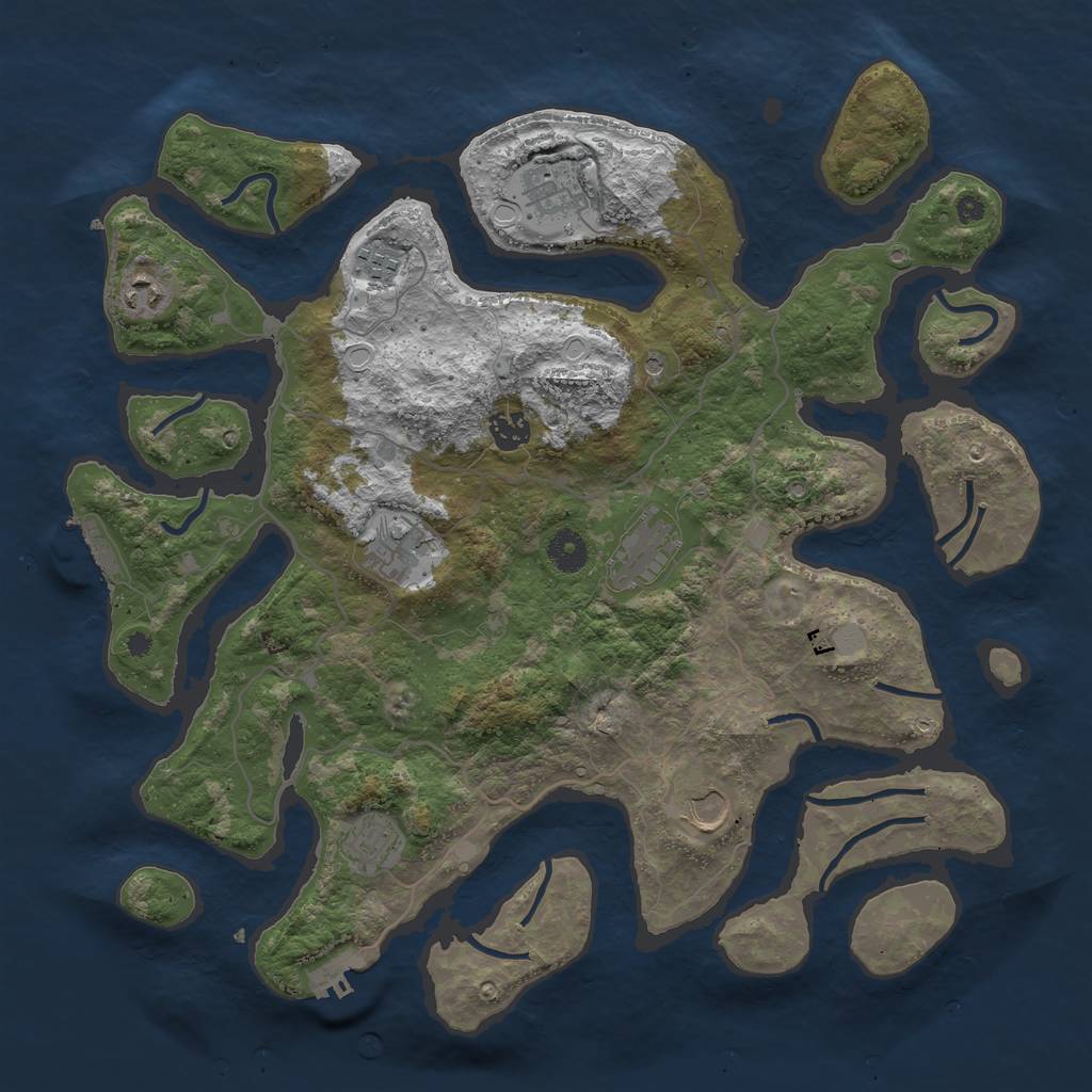 Rust Map: Procedural Map, Size: 4000, Seed: 699669, 16 Monuments