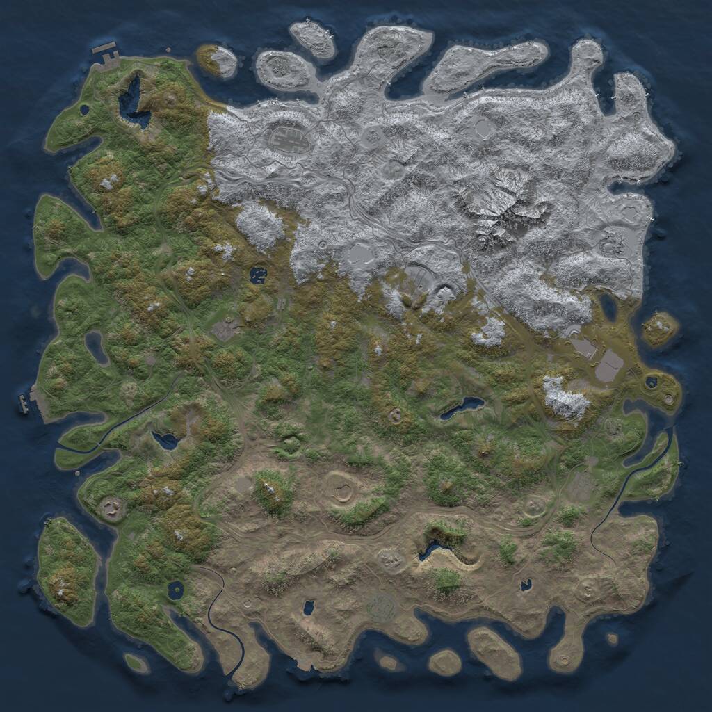 Rust Map: Procedural Map, Size: 6000, Seed: 9532346, 17 Monuments