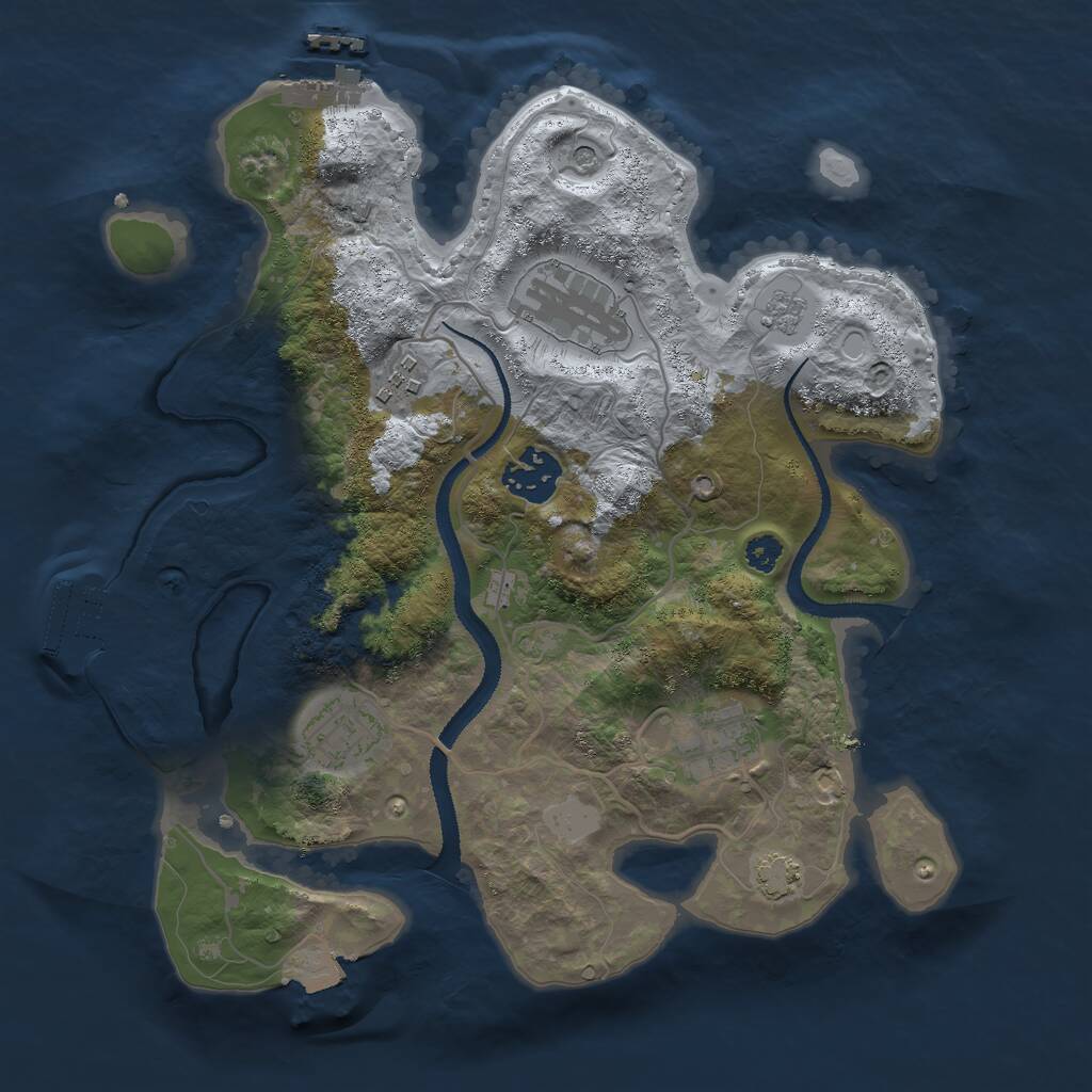 Rust Map: Procedural Map, Size: 3000, Seed: 1352966279, 11 Monuments