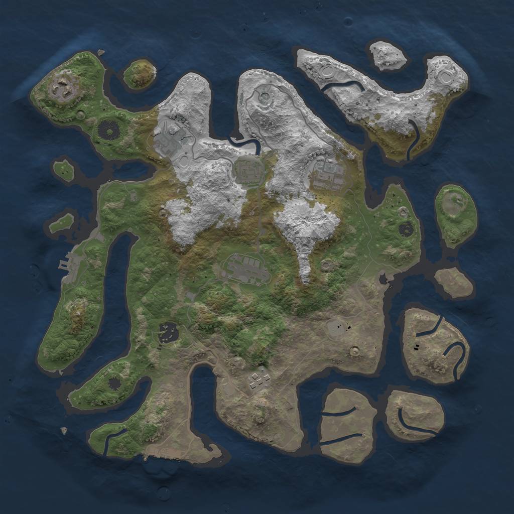 Rust Map: Procedural Map, Size: 3600, Seed: 881126392, 15 Monuments
