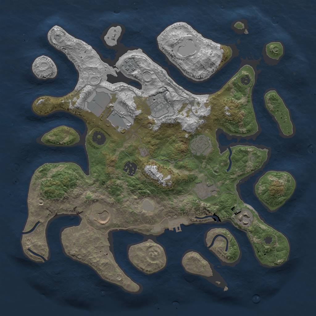 Rust Map: Procedural Map, Size: 3500, Seed: 1788797, 14 Monuments