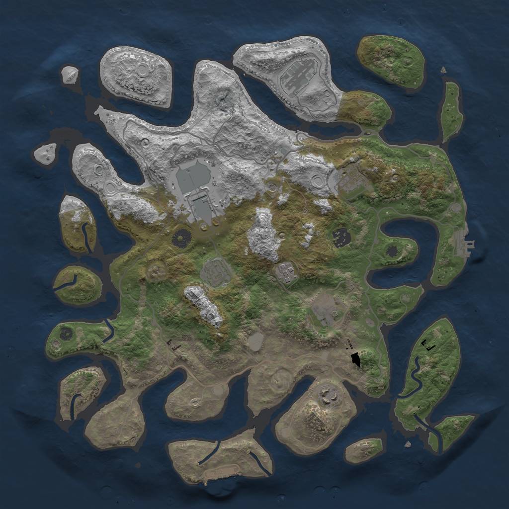 Rust Map: Procedural Map, Size: 4000, Seed: 949414, 16 Monuments