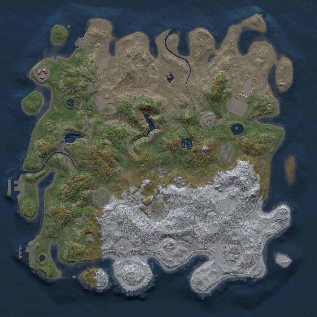 Rust Map: Procedural Map, Size: 4000, Seed: 937058577, 15 Monuments