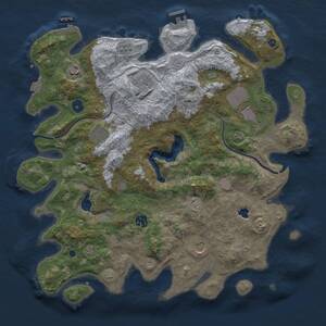 Thumbnail Rust Map: Procedural Map, Size: 4000, Seed: 156, 13 Monuments