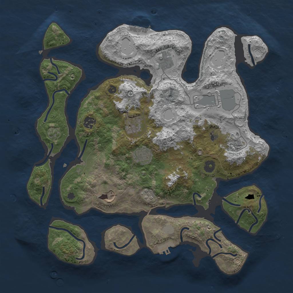 Rust Map: Procedural Map, Size: 3700, Seed: 99, 15 Monuments