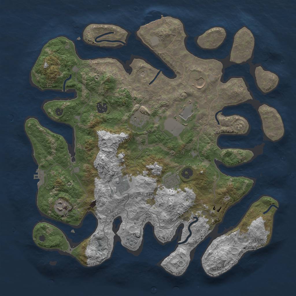 Rust Map: Procedural Map, Size: 4000, Seed: 160000, 16 Monuments