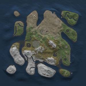 Thumbnail Rust Map: Procedural Map, Size: 3000, Seed: 1212, 12 Monuments