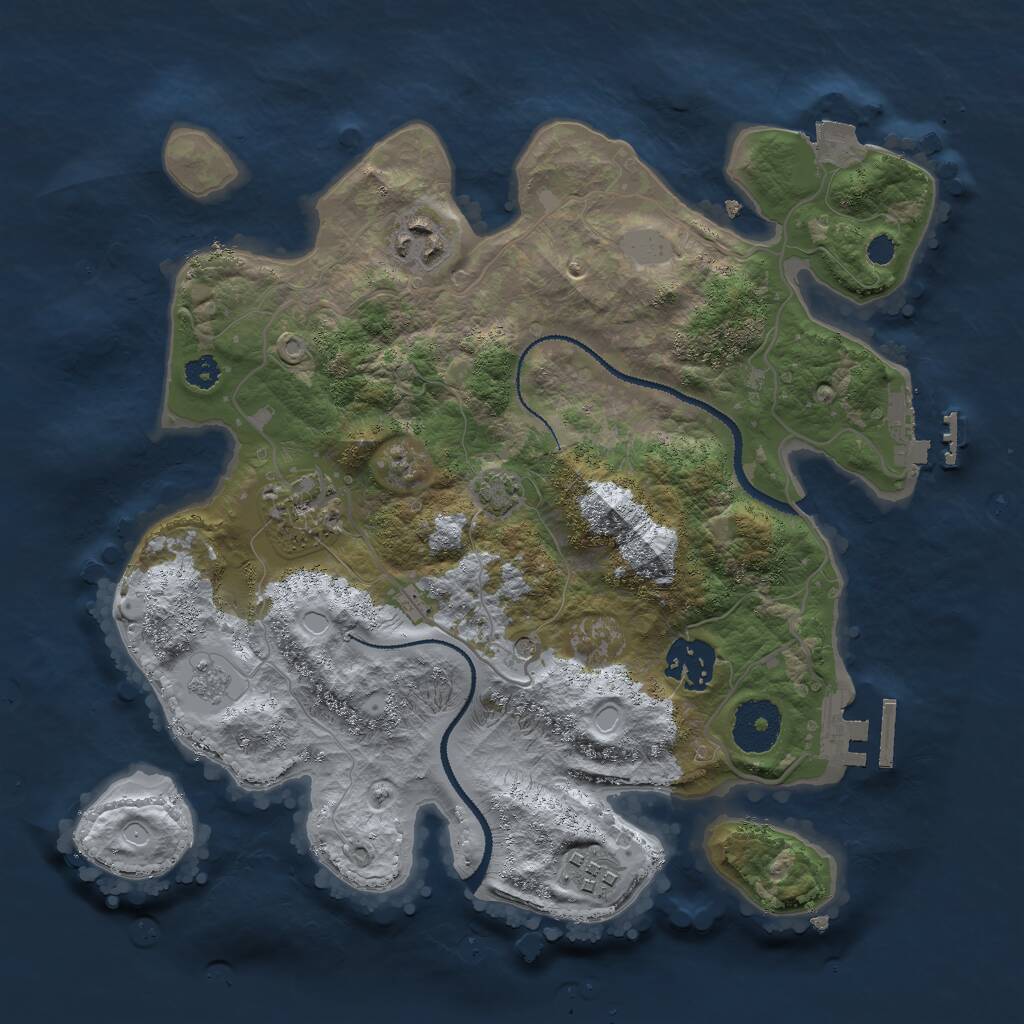Rust Map: Procedural Map, Size: 3000, Seed: 1212, 10 Monuments