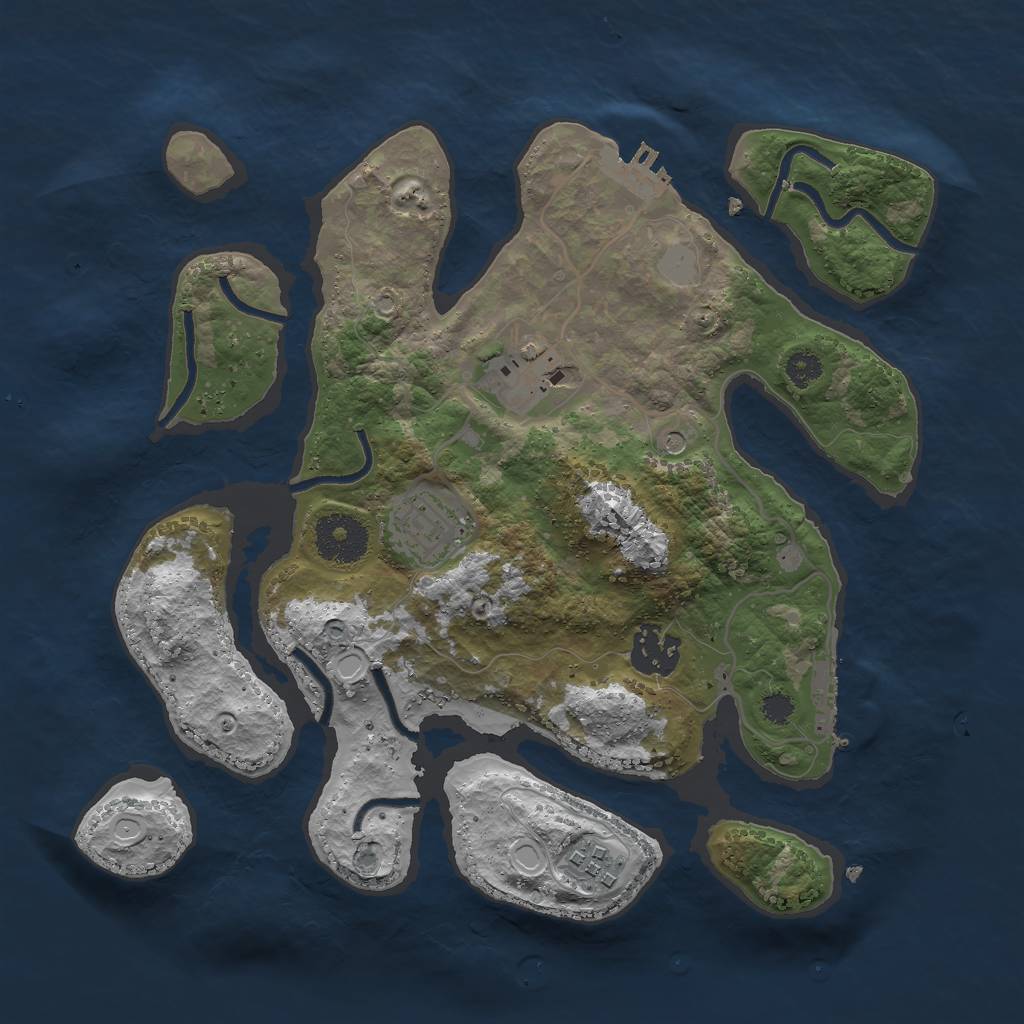 Rust Map: Procedural Map, Size: 3000, Seed: 1212, 12 Monuments