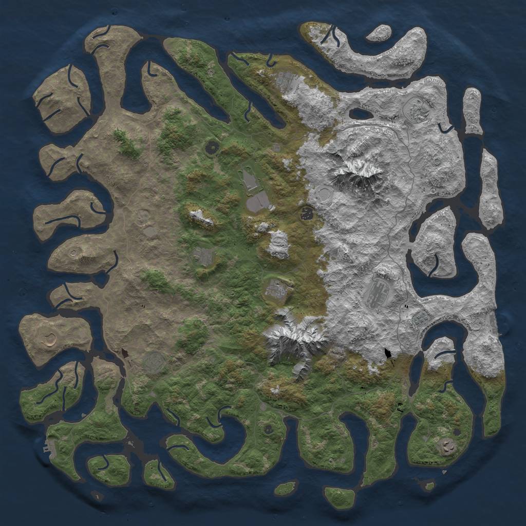 Rust Map: Procedural Map, Size: 6000, Seed: 5981746, 19 Monuments