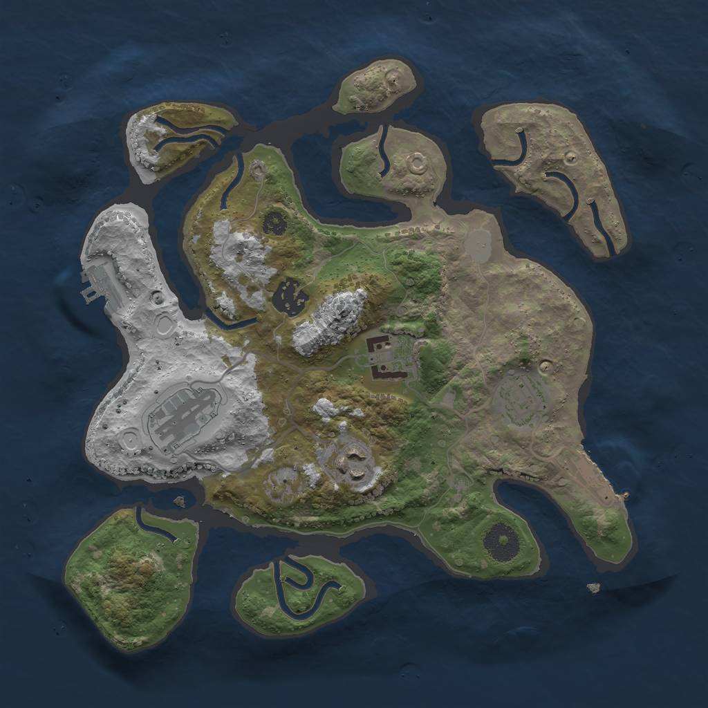 Rust Map: Procedural Map, Size: 3000, Seed: 680633390, 12 Monuments