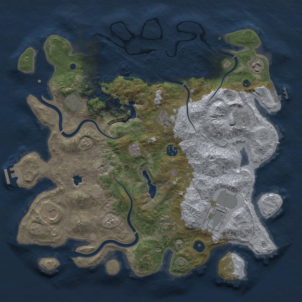 Rust Map: Procedural Map, Size: 4000, Seed: 3273213, 15 Monuments